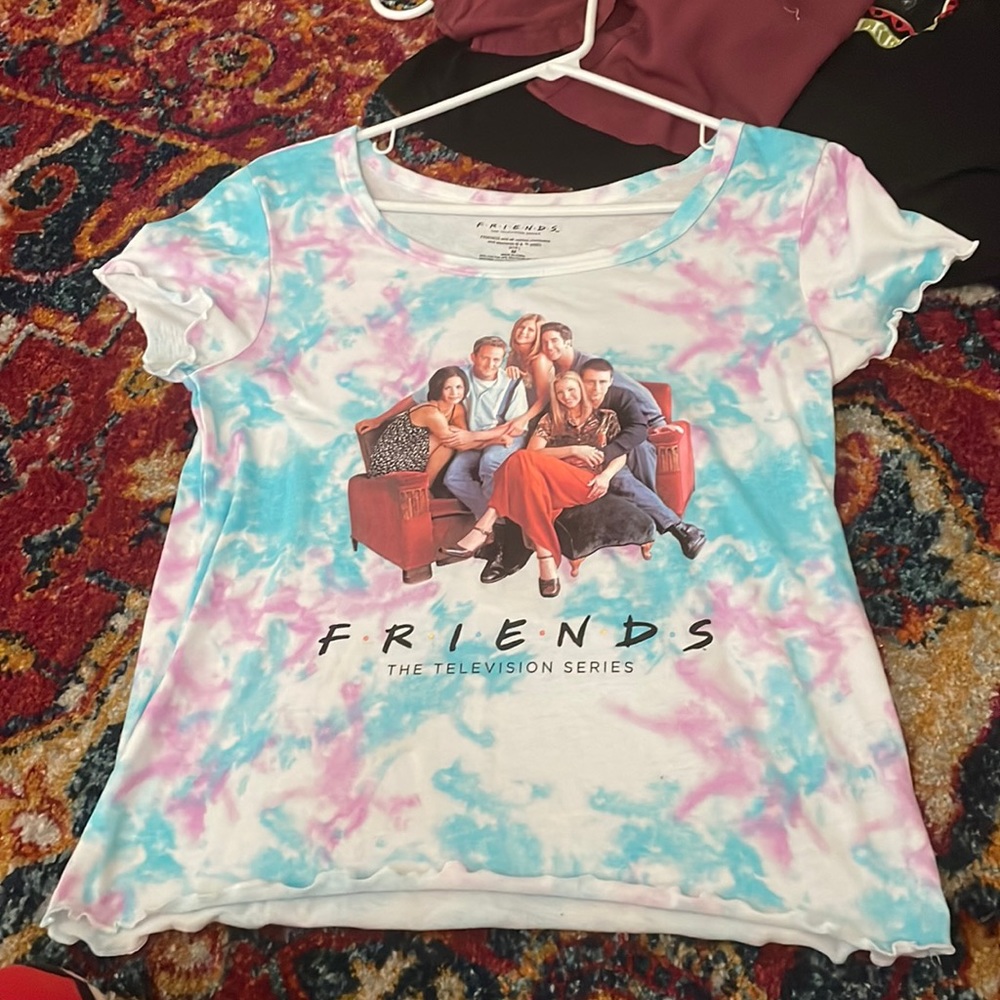 Friends: the television series tie dye lettuce edge graphic t-shirt